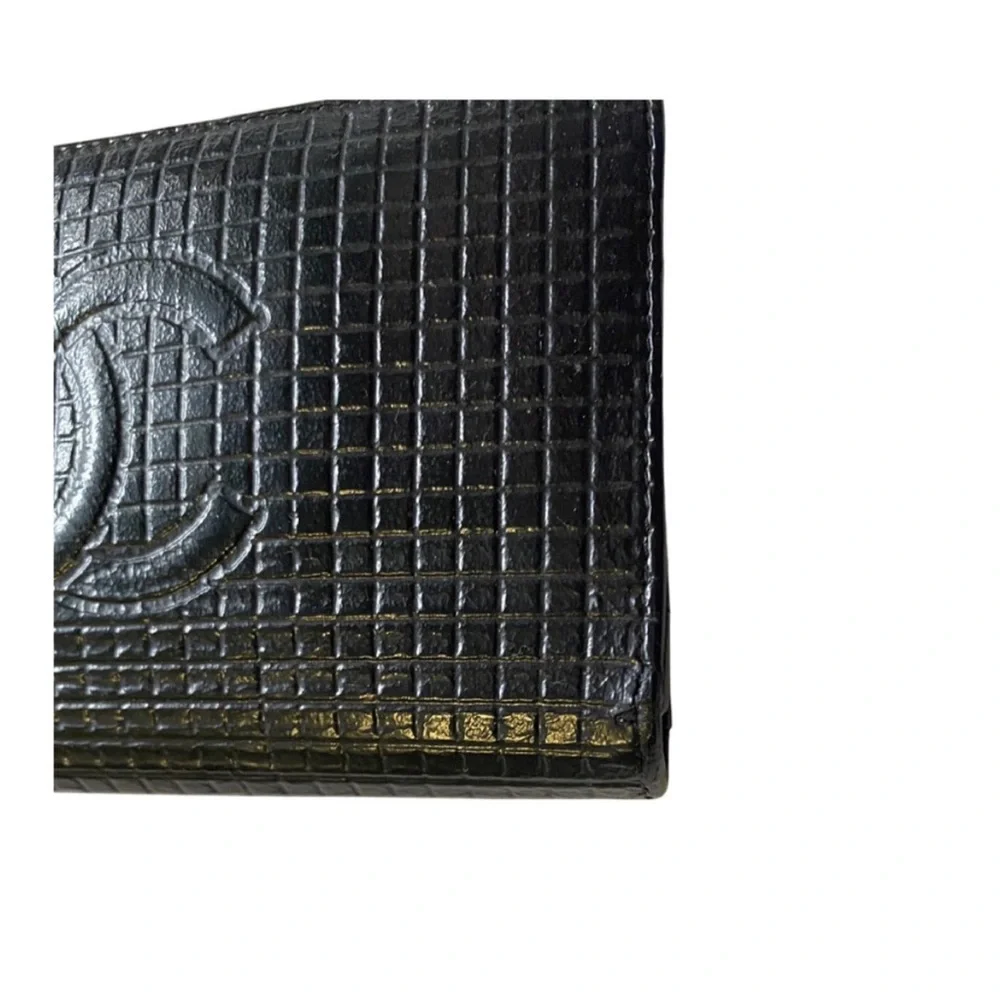 Chanel Micro Chocolate Bar Coco Mark Long Wallet Black Leather - Picture 5 of 13
